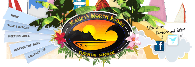 Kauai Surf Lessons header menu